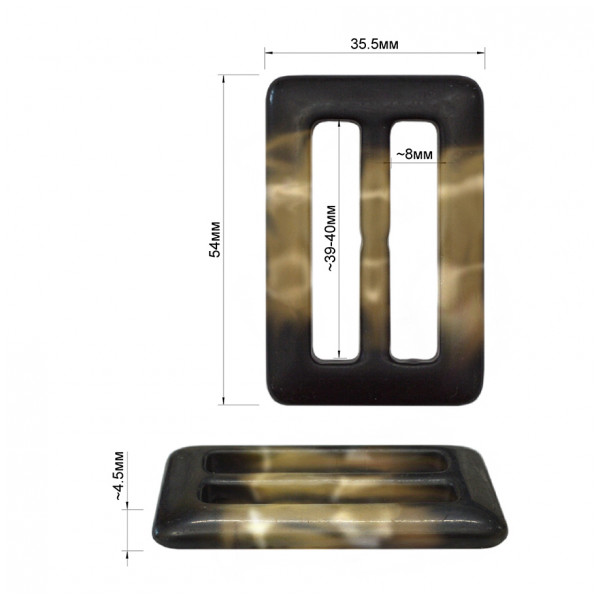 Пряжка пластик, 4см, цвет кофе черный